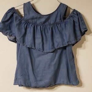 Ruffled off shoulder blouse